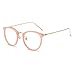 AMOMOMA Round Blue Light Blocking Glasses Computer Glasses Eyewear Frame AM5001, Pink Frame/Clear Lens