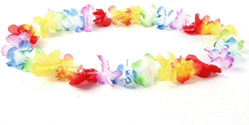VIROSA 12-Piece Hawaiian Lei Set, Tropical Flower Garland Necklaces for Luau Hen Party, Fancy Dress - Image 3