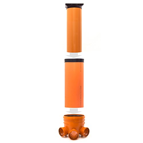 KG Schacht Abwasserschacht DN 400 Schachtboden 3x200/1x200 - Rohr DN400, DN315 - quadratisch voll Deckel DN315 - Kanal… – Bild 3