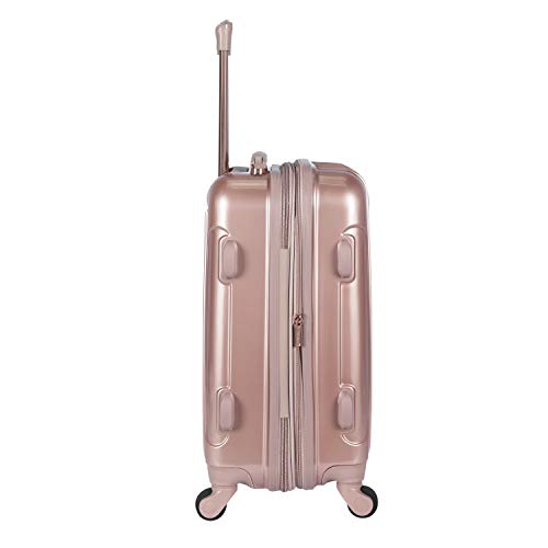 kensie Women's Alma Hardside Spinner Luggage, Rose Gold, CarryOn 20