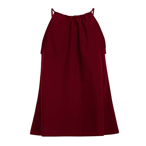 YKARITIANNA Womens Cami Cut Out Tanks Tops Spaghetti Strap Keyhole Front Sleeveless Shirt Wine