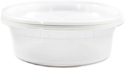 EDI Deli Food Storage Containers with Lids, 25-Pack (8OZ)