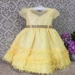 vestido 1 ano amarelo