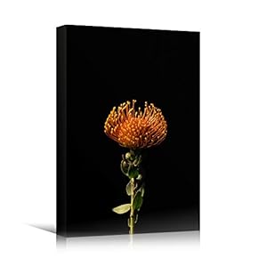 signwin Canvas Wall Art Orange Flower Portraiture Colorful...