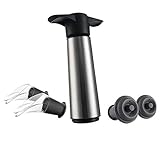 The Original Vacu Vin Wine Saver with 2 Vacuum Stoppers and 2 Wine Servers - Stainless Steel