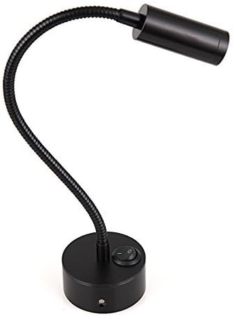 LORIZA?3 Watt Gooseneck Sconce LED Picture Light Reading Wall Lights with On/off Switch Flexible Pipe,Brushed Steel by LORIZA