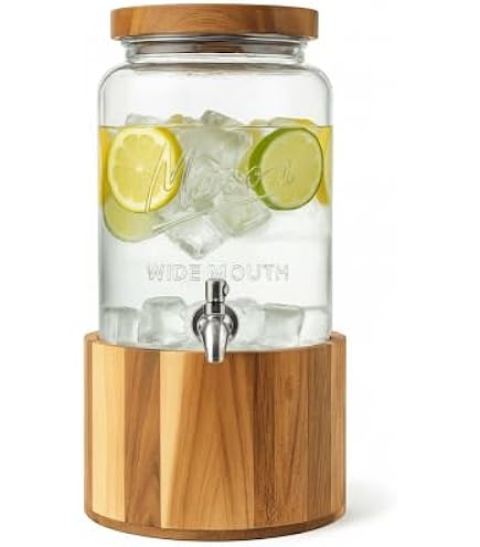 Amazon.com | 4 Gallon Raindrop Glass Beverage Dispenser with Cork Lid: Iced Beverage  Dispensers