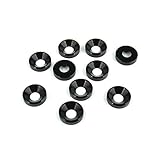 TEKNO RC LLC M4 Countersunk Washers, Black Anodized