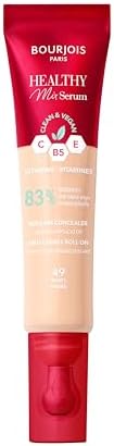 Healthy Mix 2-in-1 Correttore in siero, Leviga rughe e segni d’espressione, Rinfresca il contorno occhi, con Caffeina, Vitamine C, E e B5, Vegano, Applicatore rinfrescante, Ivory, 11 ml