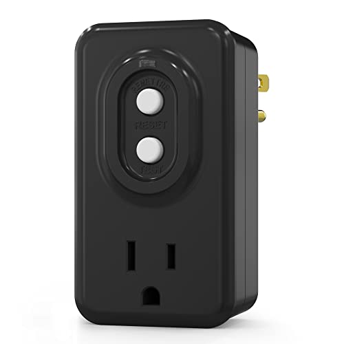AIDA GFCI Adapter, 15 AMP Single Outlet Grounded 3Prong GFCI Adapter