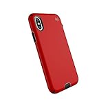 Speck Products Compatible Phone Case for Apple iPhone XS and iPhone X, Presidio Sport Case, Heartrate Red/Sidewalk Grey/Black