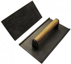 Samuel Groves - Cast Iron Steak Weight and Burger Press Black Prevent Meat Curling