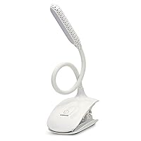 Led Clip Reading Book Light-Raniaco Daylight 12 LEDs USB Rechargeable Reading Lamp-3 Brightness,Touch Switch Bedside Book Light with Good Eye Protection Brightness