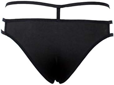 JULYKI Women G-String Panties, Sexy Plus Size Thong Lingerie Caged Brazilian Panty (S,Black)