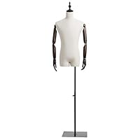 YANZHEN Male Mannequin Torso Body Realistic Human Torso Dress Form Height Adjustable Square Plate Base Suit Pants Show, 5 Styles (Color : White#E, Size : L)