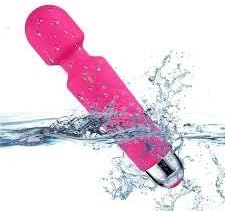 Massage Wand - Mini Cordless Rechargeable Powerful and Waterproof 20 Modes and 8 Speed Settings, Quiet Use (Pink)