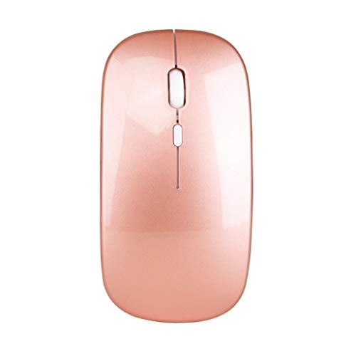 Islandse2.4GHz Wireless Optical USB Gaming Mouse 1600DPI Rechargeable Mute Mice for PC (Rose Gold)