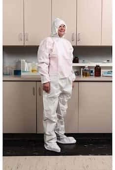 International Enviroguard Cleanroom Coveralls, Elastic Wrist/Ankle, Hood/Boot, XXL; 25/Cs