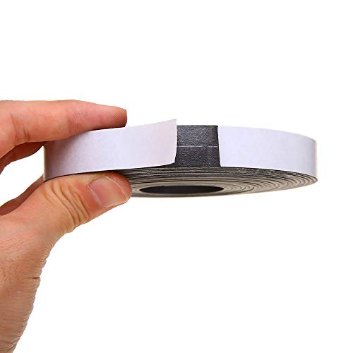 LLPT Magnetic Tape 0.51 Inch x 17 Feet Double Sided Magnet Strip Roll Strong Self Adhesive for Teaching DIY Crafts and Display(MHT017)