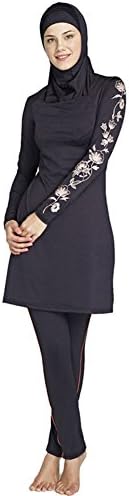 YONGSEN Plus Size Women Muslim Swimwear Flower Print Full Coverage Islam Swimsuit Burkini