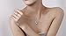Fashion Women Silver Heart Pendant White Purple Amethyst Zircon Cystal Necklace with Gift Box (White)