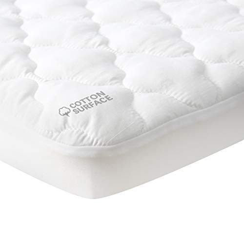 Waterproof Pack N Play Mattress Pad Protector, Cotton Fabric Absorbent and Soft Pack and Play Sheets, Fits Graco Play…