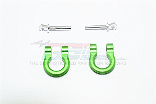 Traxxas TRX-4 Trail Defender Crawler Upgrade Parts Aluminum Front/Rear Bumper D-Rings - 1Pr Set Green