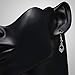 925 Sterling Silver Bali Inspired Black Onyx Gemstone Black Filigree Dangle Hook Earrings