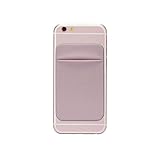 Phone Card Holder, Bagent Stick on Lycra Credit Card ID Wallet Cases Pouch Pocket Sleeves for iPhone, Android and all Smartphones (Pink)