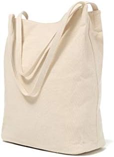 Canvas Tote Handbag Shoulder Bucket Bag Crossbody Purses For Men & Women With Pockets
