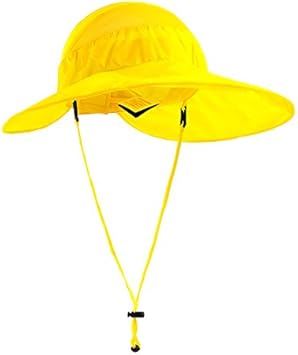 Amazon 登山ハットガード紫外線日除け帽子レディースハット 釣り帽子アウトドア帽子 イエロー Yellow ハット 帽子