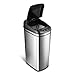 NINESTARS DZT-42-1 Automatic Touchless Infrared Motion Sensor Trash Can, 11 Gal 42L., Stainless Steel Base (Rectangular, Black Lid)