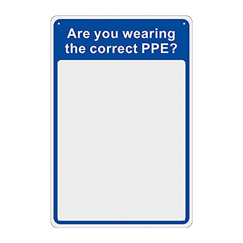 PPE Safety Check Mirror 200 x 300mm | "Are You Wearing The Correct PPE?" | Shatterproof Optix Acrylic Workplace Safety Sign | Easy Install Wall-Mounted Inspection Reminder