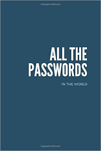 All The Passwords In The World Password Keeper Password Journal Tracker Book Modern Password Keeper Vault Notebook And Online Organizer Size 6 X 9 Force Squale 9781798596302 Amazon Com Books