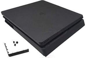 JMXLDS New Replacement Top & Bottom Cover Full Housing Shell Case Cover for PS4 Slim Console Black