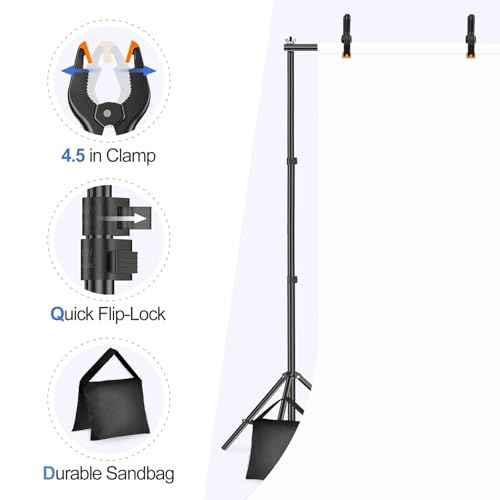 EMART Backdrop Stand Kit, 10x7ft (WxH) Adjustable Photo Backdrop Stands Kit for Parties with Carrying Bag, Photography Background Support Frame for Video Studio Photoshoot Banner Holder
