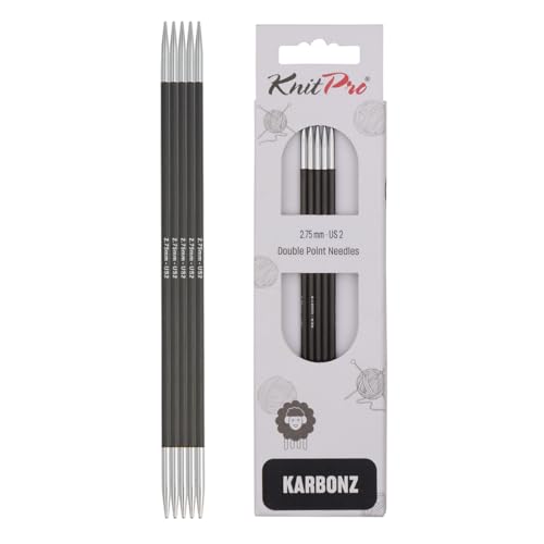 KnitPro Karbonz Double Pointed Needles 8 (20cm) | 2.75 mm