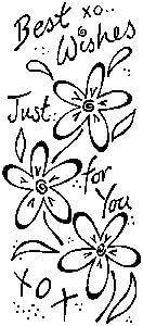 Art Stamps Best Wishes Flowers Stamp, Black — image 1