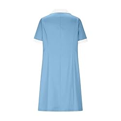 Womens Housekeeping Maid Uniform Dress Button Down