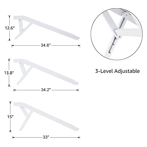unipaws Foldable Wooden Pet Ramp with Adjustable Height, Dog Ramp to
