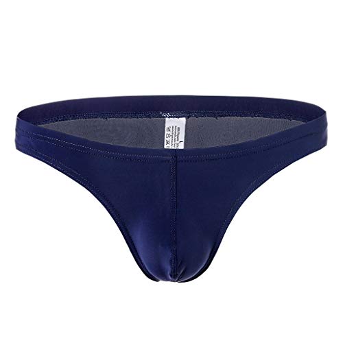 Fastbot mens underwear,Thong Briefs Low Waist Underwear Soft Breathable Knickers Navy - Thumbnail 7