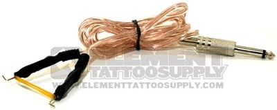 Clear Tattoo Mono Plug Clip Cord 5ft works with Mono Power Supply Element Tattoo Supply
