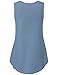 Vinmatto Women's Notch Neck Sleeveless Pleated Front Chiffon Blouse Tank Top (XXL, Grey Blue)