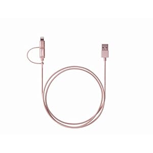 Targus ACC99504AP ALU Series 2-in-1 Lightning and Micro USB Cable (Rose Gold)