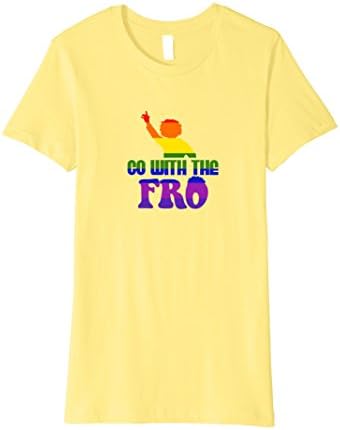 Womens Rainbow Go with the Fro Groovy T Shirt XL Lemon