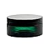 JUVITUS (6 Pack) 8 oz Green PET Plastic Low Profile Jar with Black Smooth Lid