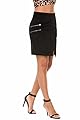 Zeagoo Women's High Waist Corduroy Faux Wrap Slit Solid Mini Sheath Wear to Work Skirt