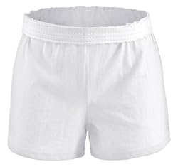 Soffe womens Authentic Cheer yoga shorts, White