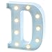 Barnyard Designs Metal Marquee Letter D Light Up Wall Initial Nursery Letter, Home and Event Decoration 9” (Baby Blue)