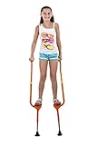 Flybar Maverick Walking Stilts For Kids (Small) – Adjustable Height – For Ages 5 & Up, Up to 190 Pounds (Orange Streak)